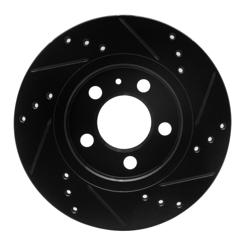 Audi TT Quattro Brake Rotor (1) - Rear Left - R1 Concepts - Drilled & Slotted - Black - `00-`06